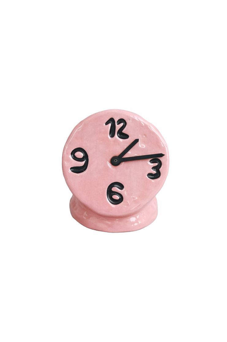TIKTAK Handmade Ceramic Clock Blush Pop