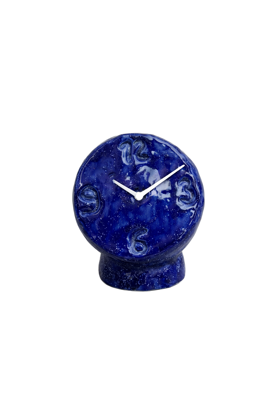 TIKTAK Handmade Ceramic Clock Speckled Blue