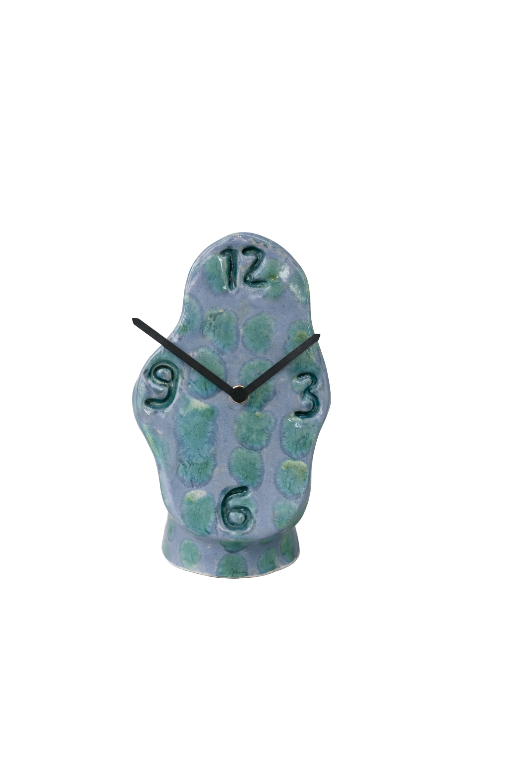 TIKTAK Handmade Ceramic Clock Minty Polka